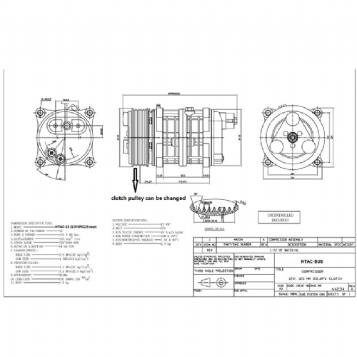 Heavy duty auto compressor R134A Thermo King 10-2574
